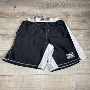 Ring to Cage MMA Fight Shorts Mens 38/40 Black Gray Grappling Training Polyester